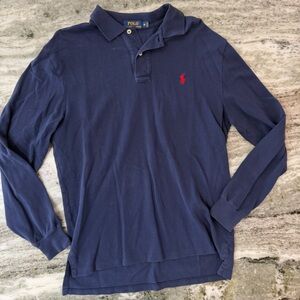 Polo by Ralph Lauren Men's Classic Navy Polo Shirt Long Sleeve 
Men’s Medium
